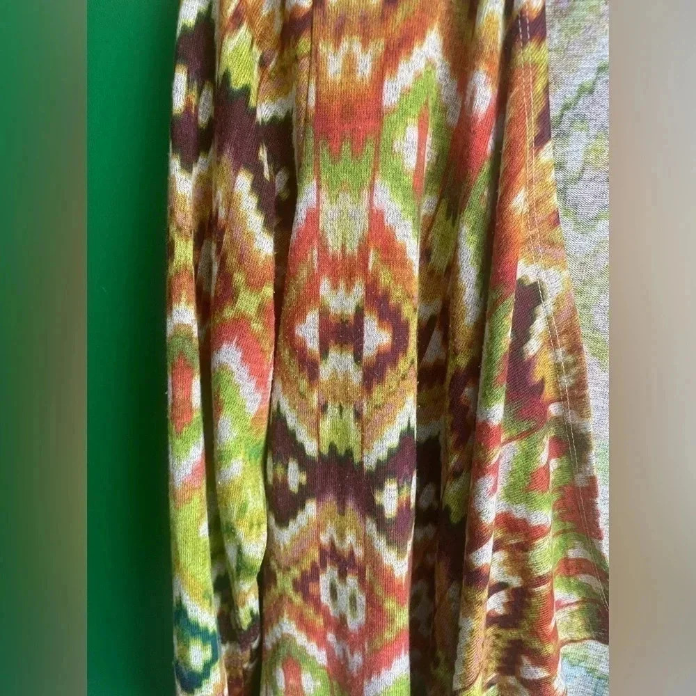 CLEARANCE!!! Emerald Cardigan Tribal Print Plus Size XL Boho Bohemian EUC‎ - Picture 2 of 4